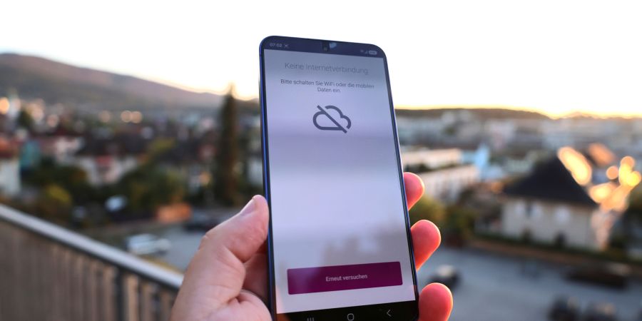 Die App, die letztmals im September 2023 ein Update erfahren hat, meldet «Keine Internetverbindung», obschon eine solche besteht