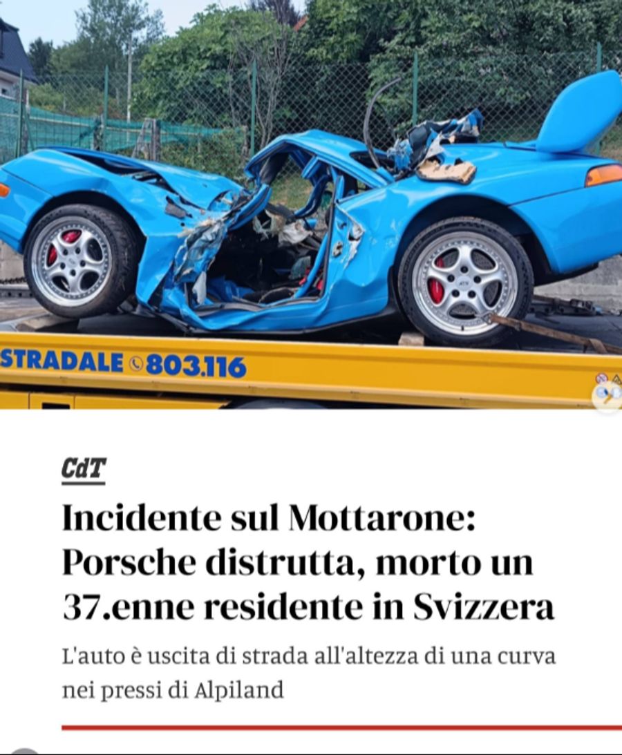 Der Reality-Star verlor in einer Kurve die Kontrolle über den für den Dreh gemieteten blauen Oldtimer-Porsche.