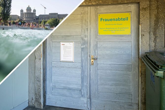 Eine Transfrau betrat das Paradiesli, ein Frauen-Bereich im Berner Marzilibad, und wurde von der Polizei abgeführt.
