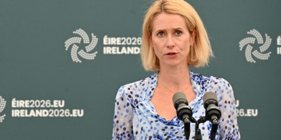 EU-Außenbeauftragte Kaja Kallas, Hohe Vertreterin der Union für Außen- und Sicherheitspolitik sowie Vizepräsidentin der Europäischen Kommission Europäische Union, gibt ein Presses...
