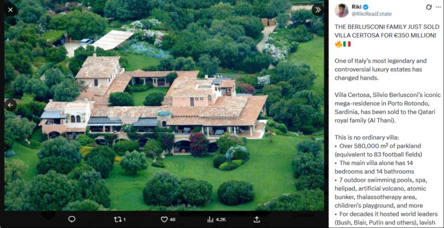 Die «Bunga-Bunga-Villa» von Silvio Berlusconi ist berüchtigt.
