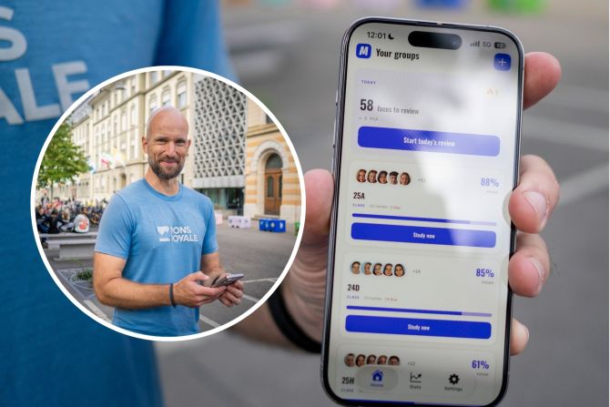 Ähnlich wie bei einer Sprachenlern-App kann man bei GudMem Namen von beispielsweise neuen Arbeitskollegen schnell lernen.