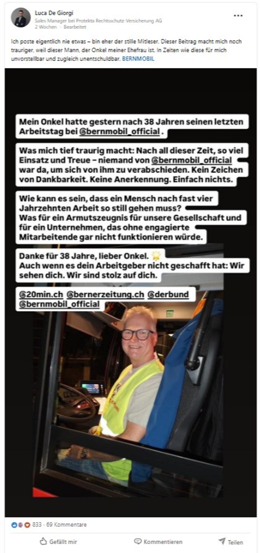 Bernmobil Chauffeur Pension