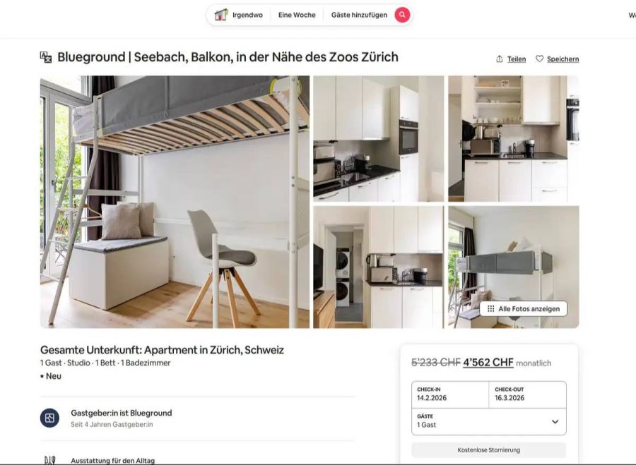 Airbnb Zimmer Blueground Wohnung