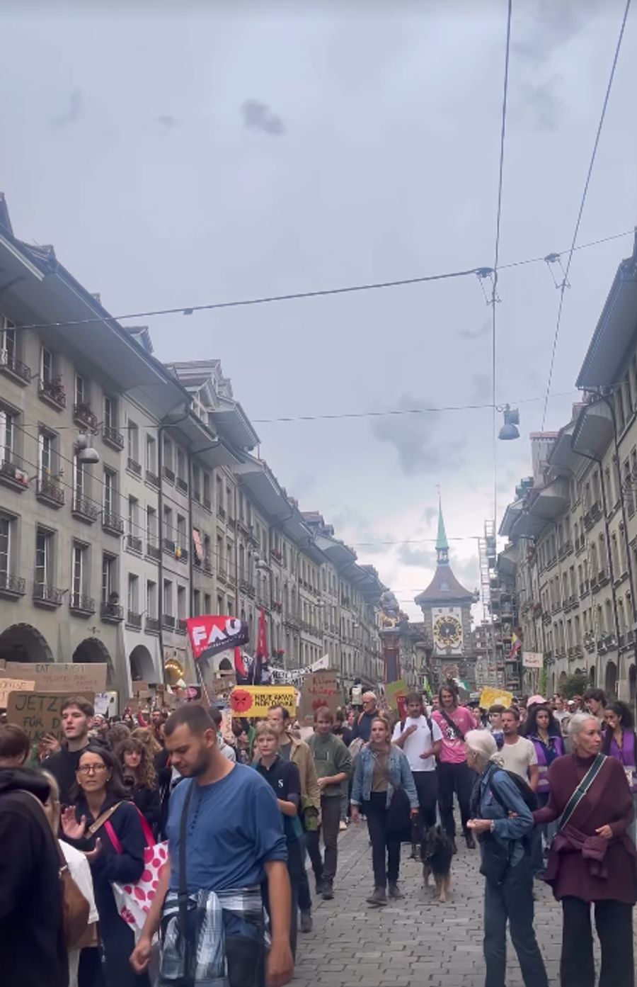 Dem Umzug haben sich viele Menschen angeschlossen.