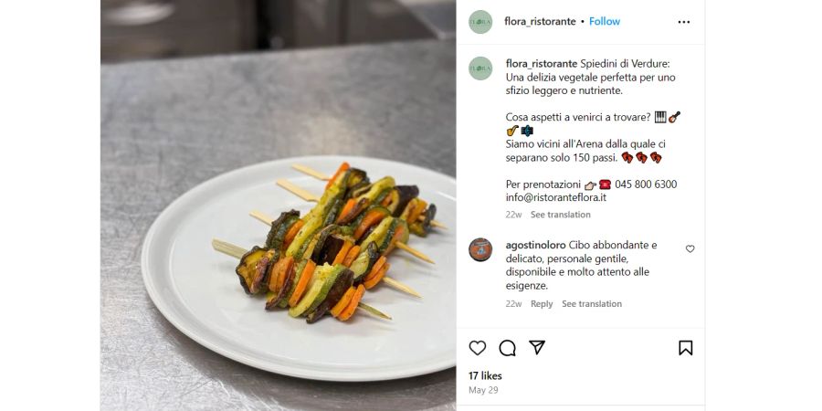 Instagram @flora_ristorante