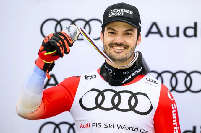 Loïc Meillard beendete die letzte Saison als Zweiter im Gesamtweltcup. Loïc Meillard