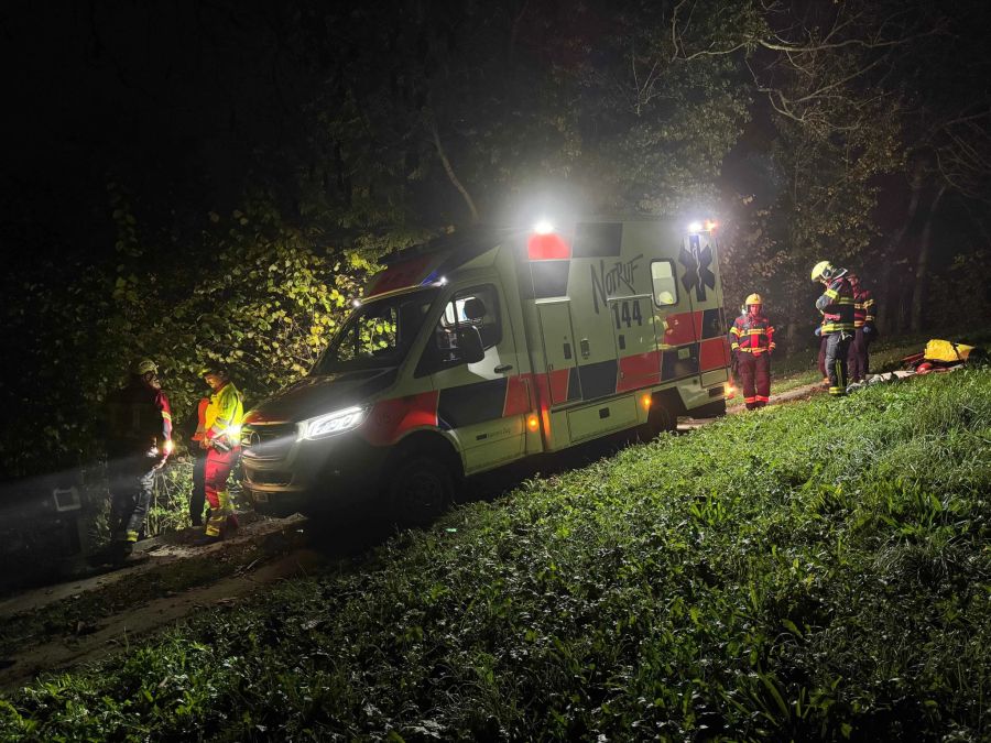 Der Verunfallte wurde ins Spital gebracht.