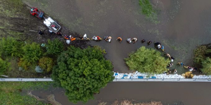 Das Hochwasser in Polen vom 22. August 2024. Auch im September entspannt sich die Lage nur langsam. Hochwasser Polen