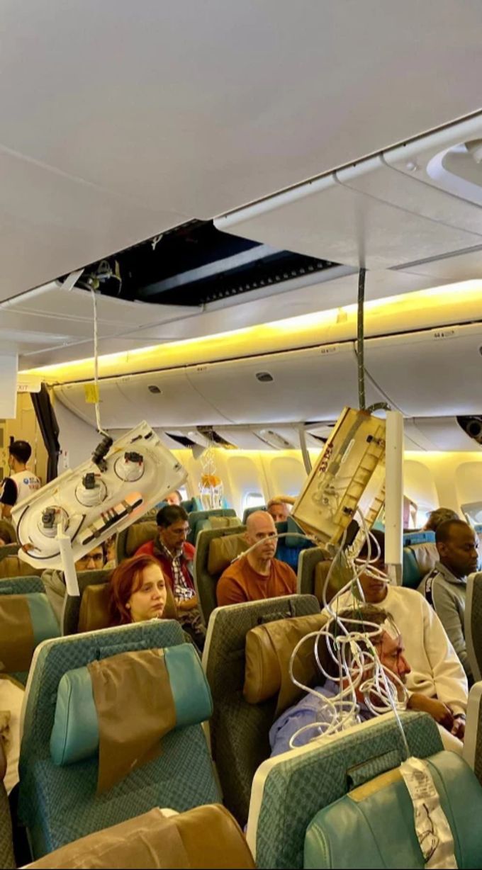 Singapore Airlines Flugzeug Turbulenzen