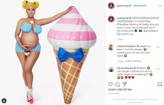 Nicki Minaj posierte mit ihrem Baby-Bauch für Instagram. nicki minaj