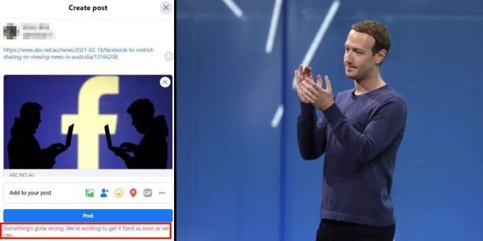 In Australien können auf Facebook journalistische Inhalte nicht mehr geteilt oder gelesen werden. Australien Facebook