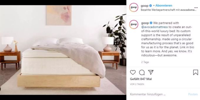 Das Luxusbett der Marke Goop kostet rund 41'300 Franken. Goop Gwyneth Paltrow