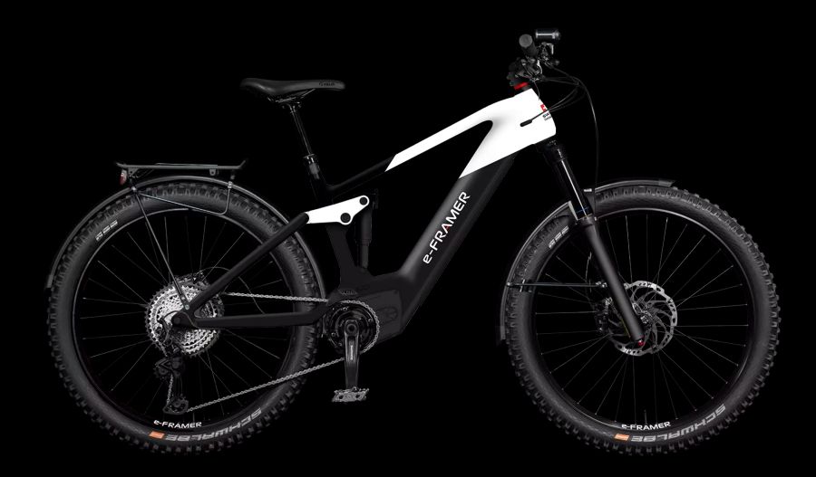 Kommt überall gut an: Das SUV E-Bike «Gstaad» kombiniert Vollfederung und Stollenreifen eines Mountainbikes mit Gepäckträger, Lichtanlage, Ständer und den Schutzblechen eines alltagstauglichen Touring-Bikes.