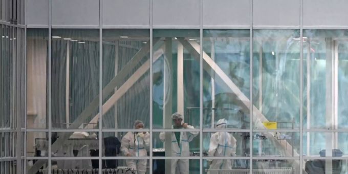 Krankenhauspersonal im russischen Kommunarka. coronavirus