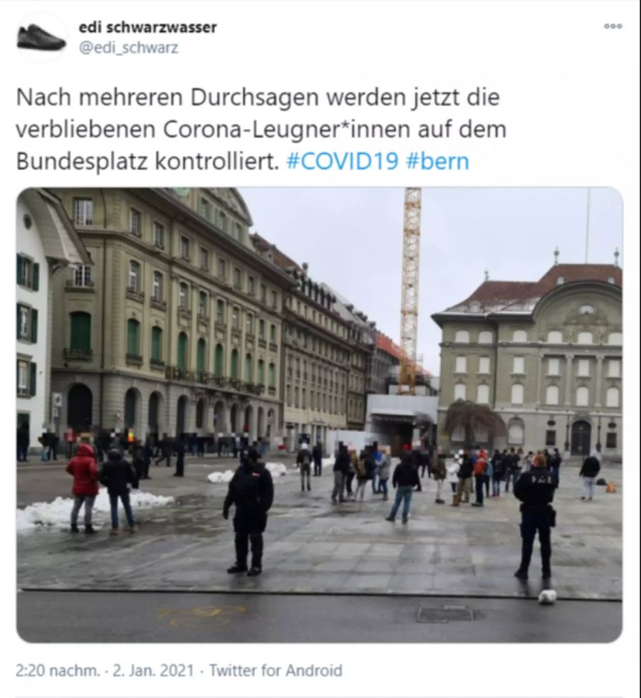 Bern Bundesplatz Corona-Demo