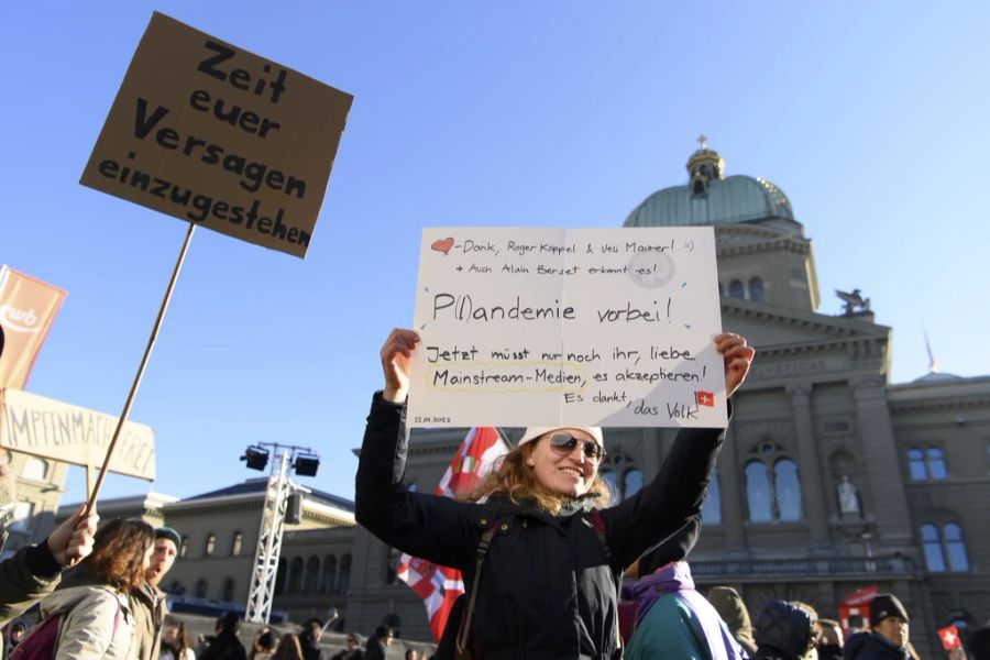 In der Stadt Bern fanden 2020, 2021 und 2023 zahlreiche Corona-Demos statt.