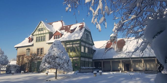 Das verschneite Museum. Museum Langmatt im Winter