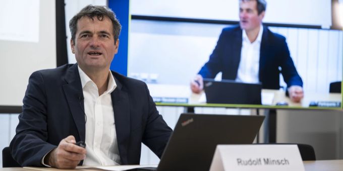 Chefökonom Rudolf Minsch spricht an einer Pressekonferenz. Rudolf Minsch