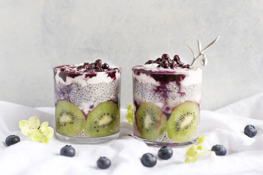 Joghurt Kiwi Blaubeere Glas