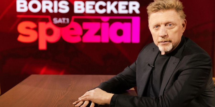 Boris Becker im Studio bei Sat.1.