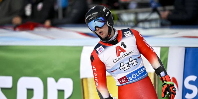 Livio Simonet nach dem Weltcup-Riesenslalom in Sölden im Oktober 2022. Livio Simonet