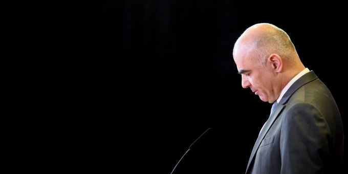 Bundespräsident Alain Berset gerät durch die Corona-Leaks zunehmend unter Druck. (KEYSTONE/Laurent Gillieron) WEF, bundesrat