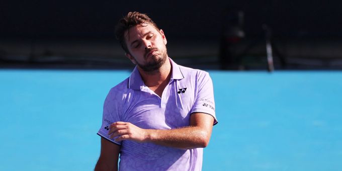 Stan Wawrinka während dem Erstrundenspiel gegen Alex Morcan an den Australian Open. Stan Wawrinka Australian Open