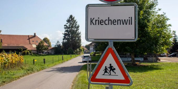 Ortsschild - Kriechenwil Ortsschild - Kriechenwil