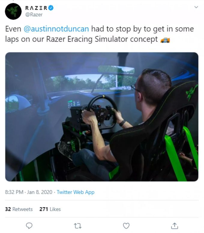Das nächste Level an eRacing-Erlebnis von Razer kann an der CES 2020 ausprobiert werden. razer