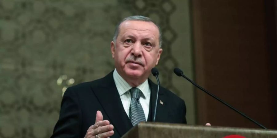 Präsident Erdogan will die international anerkannte Regierung unter Ministerpräsident Fajis al-Sarradsch mit Soldaten stützen. Foto: Uncredited/Pool Presidential Press Service/AP/dpa