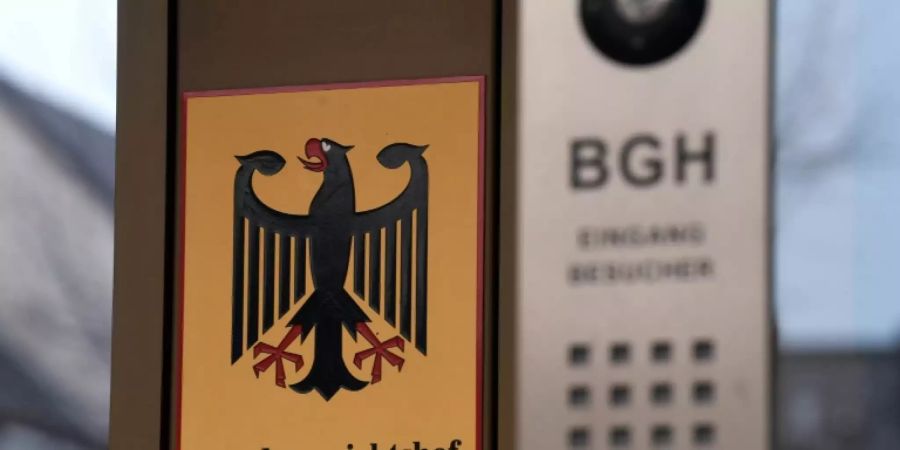 Hinweisschild am Bundesgerichtshof