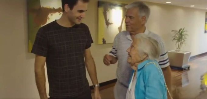 Roger Federer während dem Treffen mit Dorothea (107). Roger Federer