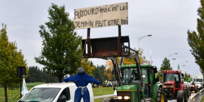 Französische Bauern bei Protesten. (Archivbild) Französische Bauern