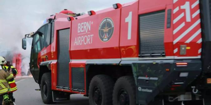 Blaulicht-Übung Flughafen Belp