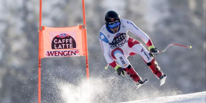 Mauro Caviezel rast am Lauberhorn Klassiker. Lauberhorn Klassiker