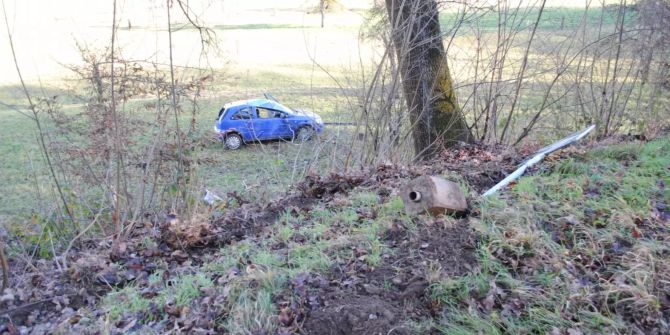 Alleinunfall im Kurvenbereich