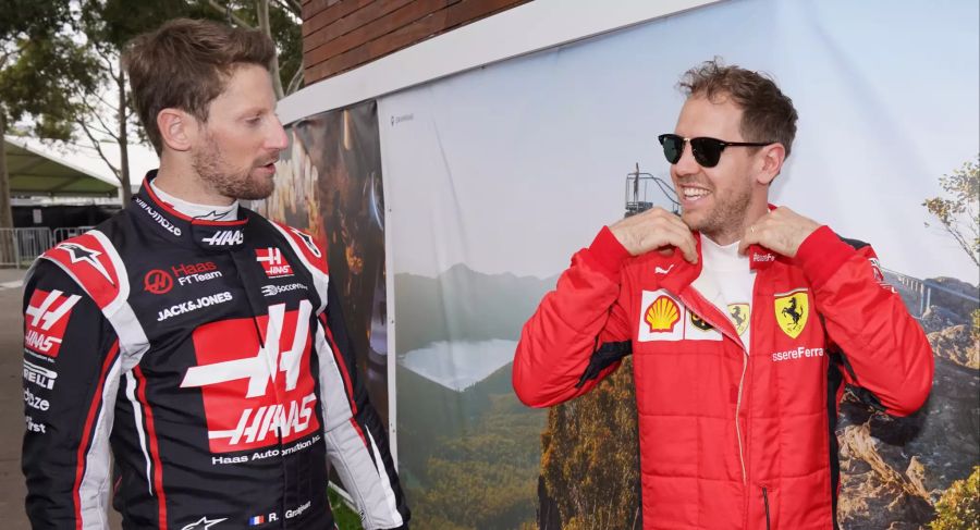 Sebastian Vettel Romain Grosjean