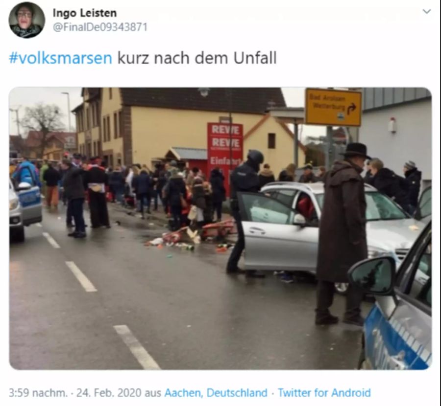 Bilder nach dem Vorfall in Volksmarsen (D).