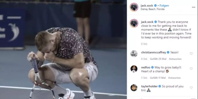 Nach zweiten Sieg nach 475 Tagen brach Jack Sock in Tränen aus. Jack Sock