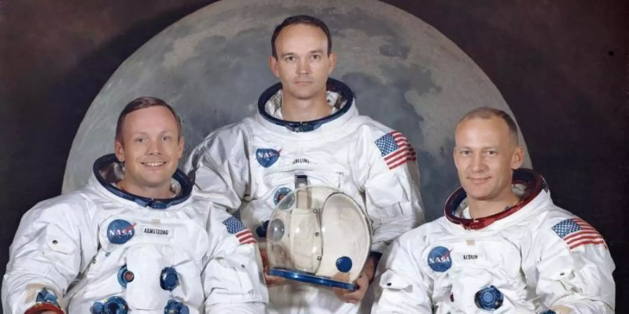 Die Besatzung der Apollo 11: Neil Armstrong (l-r), Michael Collins und Edwin E. «Buzz» Aldrin. Foto: NASA/AP/dpa