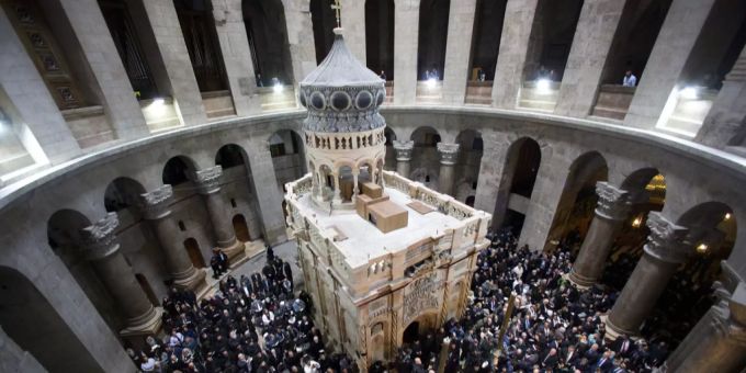 In der Rotunde der Grabeskriche in Jerusalem befindet sich das Grab von Jesus Christus. (Archivbild) Grabeskriche Jesus Christus
