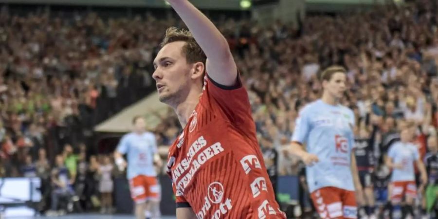 Bester Werfer beim Flensburger Sieg gegen Berlin: Hampus Wanne. Foto: Axel Heimken