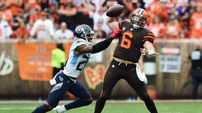 Browns-QB Baker Mayfield zeigt kein gutes Spiel. NFL
