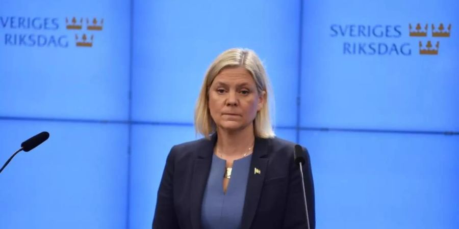 Kurz nach ihrer Wahl zur ersten schwedischen Regierungschefin ist Magdalena Andersson wieder zurückgetreten. Foto: Pontus Lundahl/Tt/TT NEWS AGENCY/AP/dpa