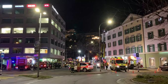 Das betroffene Haus wurde vorübergehend evakuiert. Grosseinsatz Stadthaus Chur