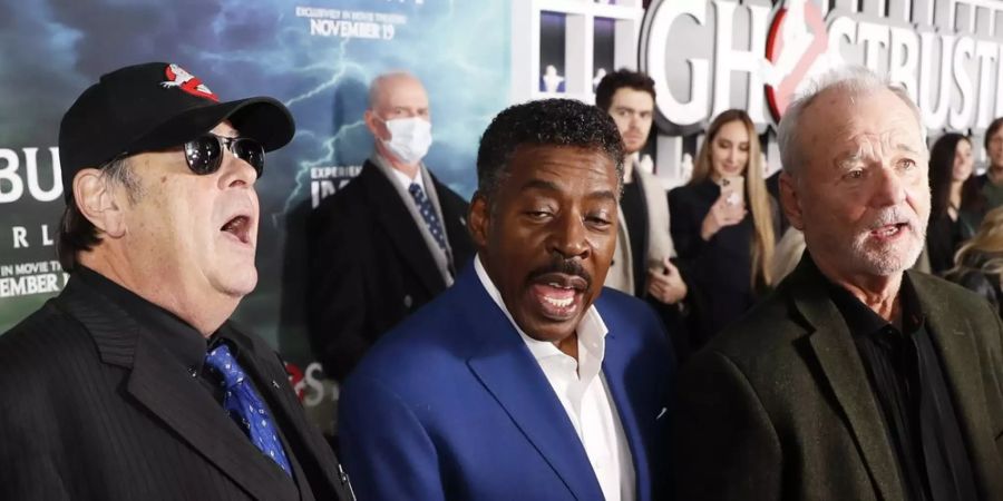 Dan Aykroyd, Ernie Hudson und Bill Murray (v.l.) bei der Weltpremiere von «Ghostbusters: Afterlife» in New York.