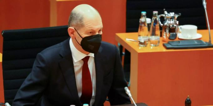 Scholz am Kabinettstisch im Kanzleramt Scholz am Kabinettstisch im Kanzleramt