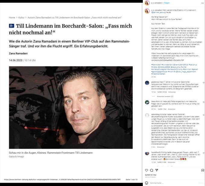 Hier berichtet Autorin Zana Ramadani von ihrem Rammstein-Erlebnis. Rammstein Zana Ramadani
