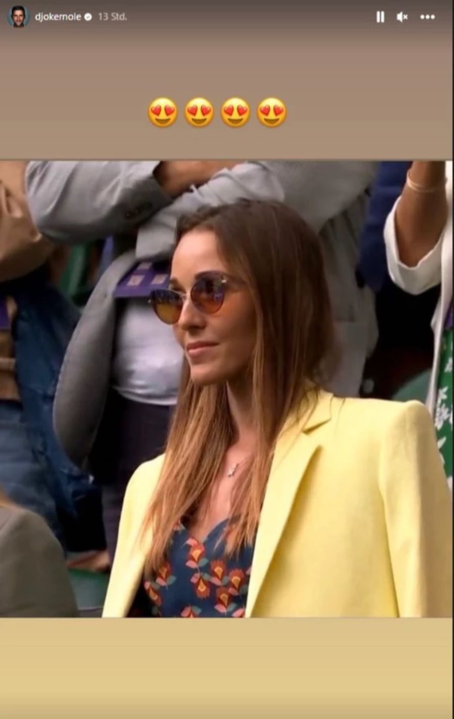 Novak Djokovic postet ein Foto von Frau Jelena.